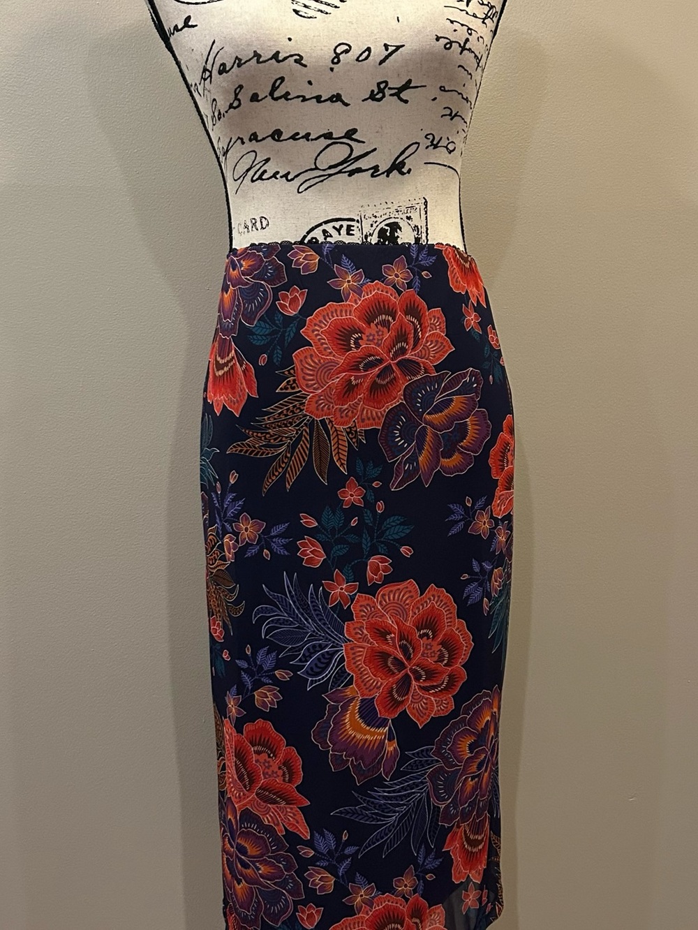 Johnny Was Jade LIZANDREA MESH FLORAL MIDI SKIRT